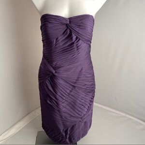 Bari Jay purple chiffon sweetheart strapless cocktail dress